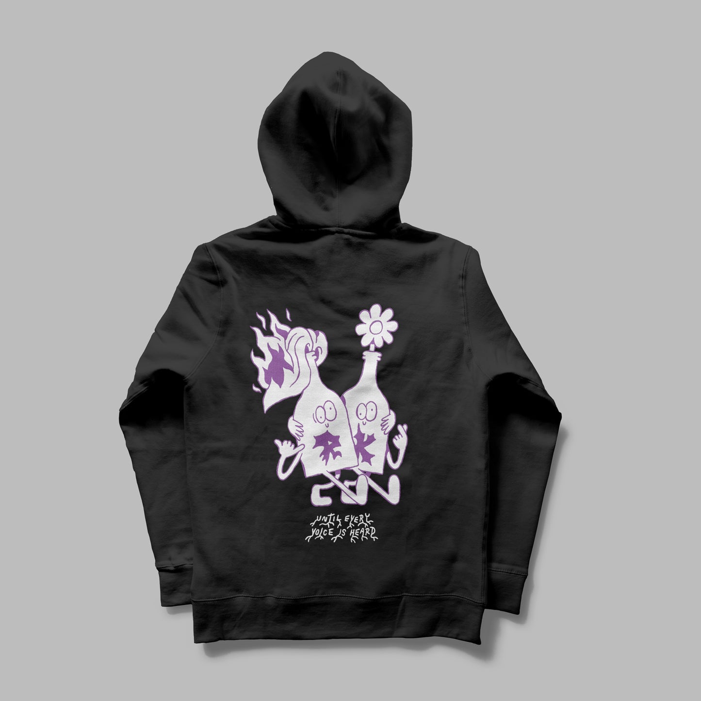 Vegan hoodie 'Until every voice is heard', black