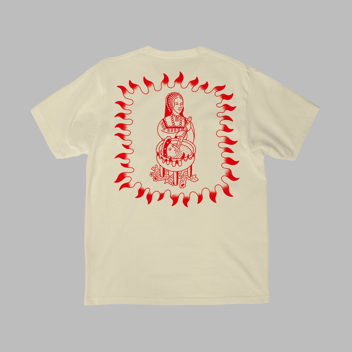 Feminist T-Shirt 'Burn patriarchy burn', backprint natural raw