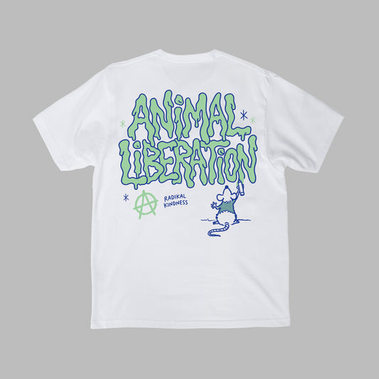 Vegan T-Shirt 'Animal Liberation', backprint, white