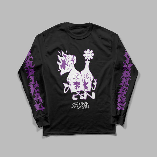 Vegan longsleeve 'Until every voice is heard', frontprint