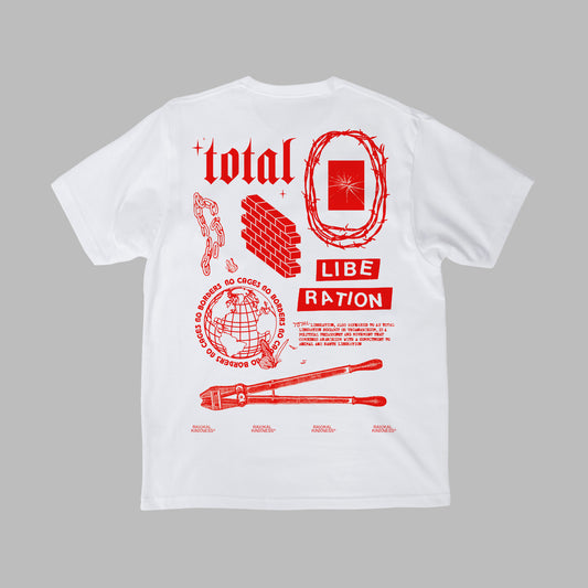 Vegan activism T-Shirt 'Total liberation', backprint