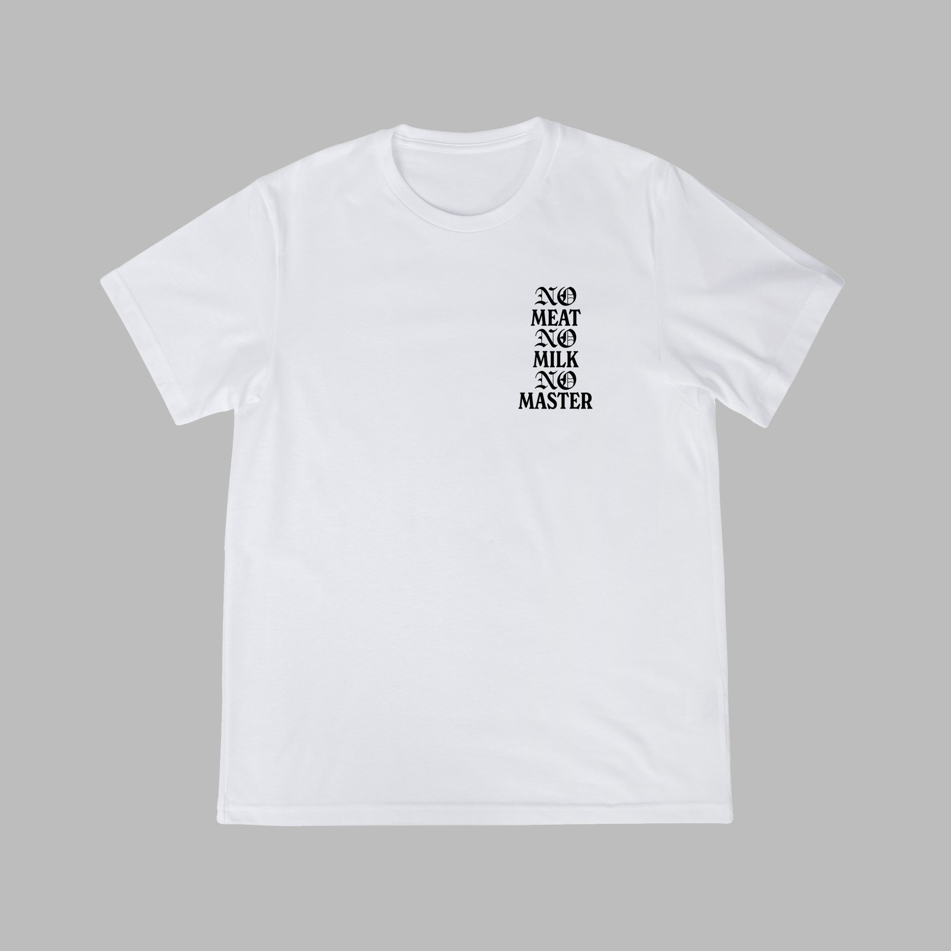 Vegan activism T-Shirt 'No meat, no milk, no master'