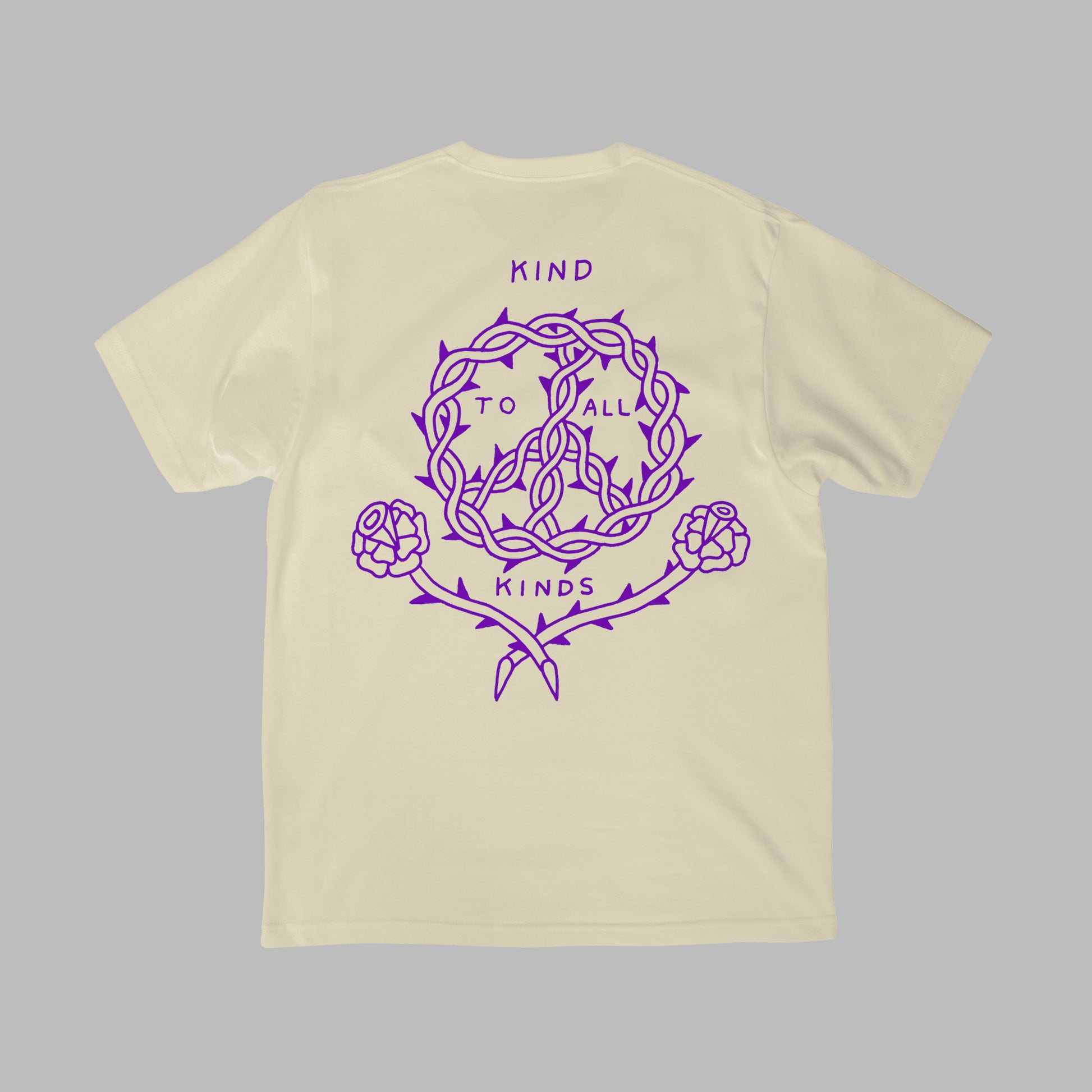 Vegan activism T-Shirt 'Kind to all kinds', backprint