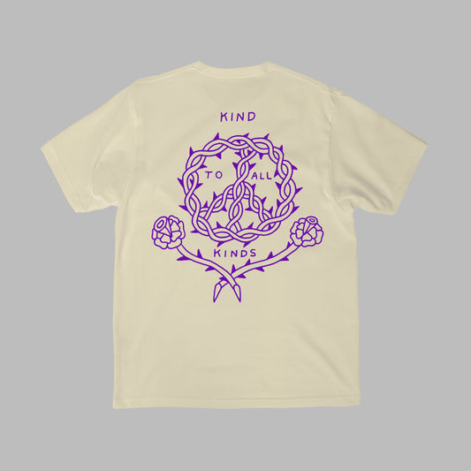 Vegan activism T-Shirt 'Kind to all kinds', backprint