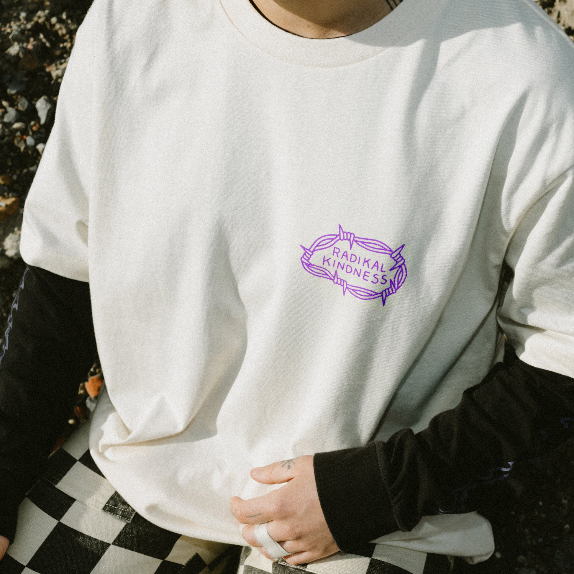 Vegan activism T-Shirt 'Kind to all kinds', portrait front