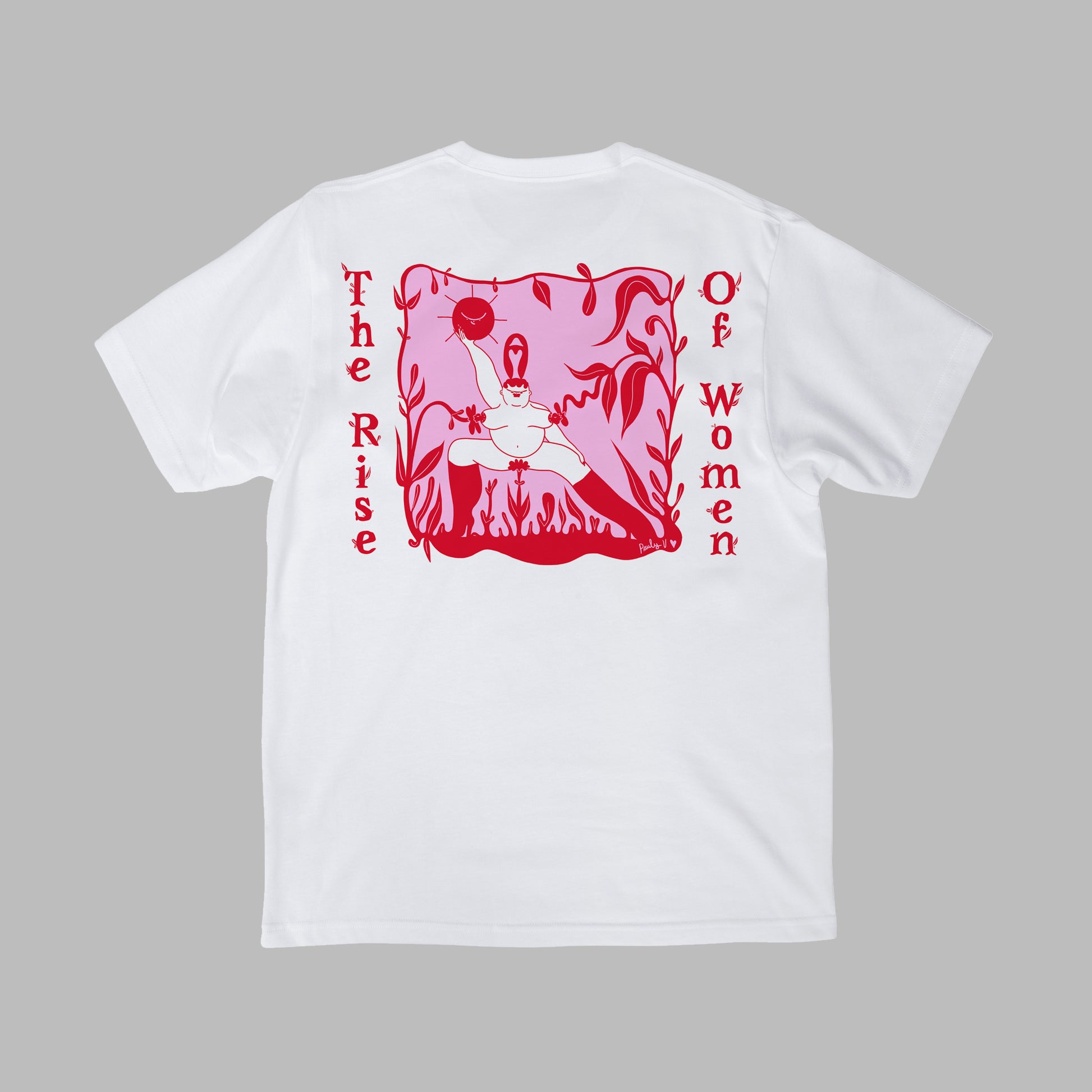 Feminist T-Shirt 'The rise of women', backprint white